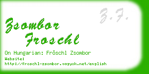 zsombor froschl business card